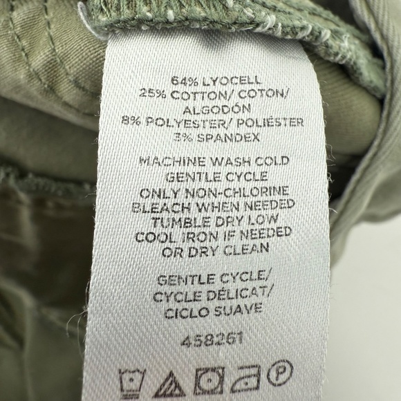 Loft Jeans Women 14 Green Skinny Stretch Denim Mid Rise Frayed Hem Pockets - Picture 8 of 13